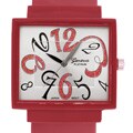 Geneva Platinum Women's Red Cuff Watch