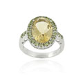 Sterling Silver Citrine and Peridot Ring