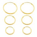 14k Yellow Gold Hoop Earrings Set (3 Pair)