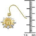 14k Two-tone Gold Sunny Face Earrings