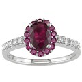 14k White Gold Ruby 1/8ct TDW Diamond Ring