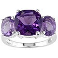Silver Amethyst and Rose de France Quartz Ring