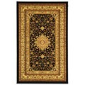 Lyndhurst Mashad Black and Cream Area Rug (3'3 x 5'3)