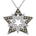 14k Gold Champagne and White Diamond Star Necklace