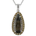10k White Gold Smokey Quartz and Citrine Necklace