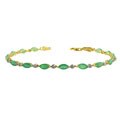 10k Gold Emerald Bracelet with Diamond Accents