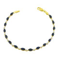 10k Yellow Gold Black Sapphire Diamond Bracelet