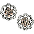 14k Gold 1ct TDW Brown and White Diamond Earrings