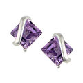 10k White Gold Amethyst Earrings