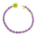14k Gold Amethyst Bracelet with Peridot Flower