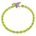 14k Gold Peridot Bracelet with Amethyst Dragonfly