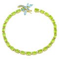 14k Gold Peridot Bracelet with Blue Topaz