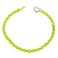 14k Gold Peridot Bracelet with Diamond Heart