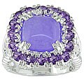 Sterling Silver Lavender Jade and Amethyst Ring