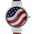 Geneva Platinum American Flag Cuff Watch