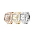 Geneva Platinum Men's Square Bezel Link Watch