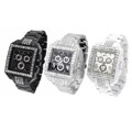 Geneva Platinum Men's Square Bezel Link Watch