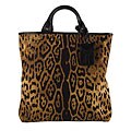Yves Saint Laurent Large Leopard Print Canvas Tote
