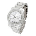 Geneva Platinum Men's Oversized Round Bezel Link Watch