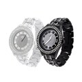 Geneva Platinum Men's Round Bezel Metal Link Watch