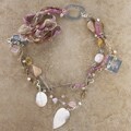 Sterling Silver Pink Scarf Charm Necklace (India)