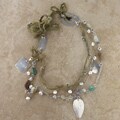 Sterling Silver Moss Green Charm Necklace (India)