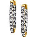 14k Gold 1/2ct TDW Diamond Inside Out  Hoops ( I-J, I1 )