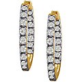 14k Yellow Gold 3/4ct TDW Diamond Inside Out Hoops ( I -J, I1 )