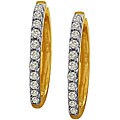 14k Yellow Gold 1/4ct TDW Diamond Hoops (J-K, I2)
