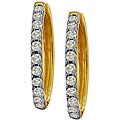 14k Yellow Gold 1/2ct TDW Diamond Front Hoops