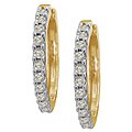 14k Gold 3/4ct TDW Diamond Front Hoop Earrings