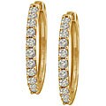 14k Yellow Gold 1 1/2ct TDW Diamond Hoop Earrings (J-K, I2)