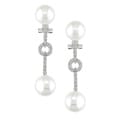 18k Gold FW Pearl 1/4ct TDW Diamond Earrings (HI, I1-2)