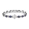 18k White Gold 1/6ct TDW Diamond and Sapphire Ring