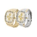 Geneva Men's Rectangular Bezel Link Watch