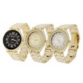 Geneva Platinum Men's Round Bezel Link Watch