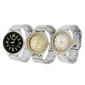 Geneva Platinum Men's Round Bezel Link Watch