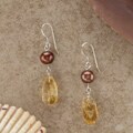 Citrine and Pearl Dangle Earrings (USA)