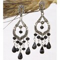 Marcasite and Onyx Chandelier Earrings (USA)