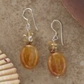 Yellow Jade/ Citrine/ Pearl Earrings (USA)