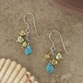 Pearl and Turquoise Cluster Earrings (USA)