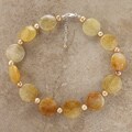 Yellow Quartz and Orange Pearl Necklace (USA)