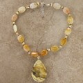 Picture Jasper and Yellow Jade Sunset Necklace (USA)