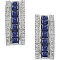 14k Gold Sapphire 1/3ct TDW Diamond Earrings (G-H-I, I1)