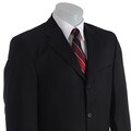 Claiborne Men's Solid Black Worsted Wool Suit