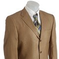 Claiborne Tan Check 3-button Silk Blazer