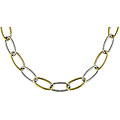 14k Two-tone Gold Oval Link Necklace