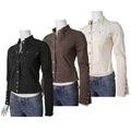 Adriana Junior's Distressed Mandarin Collar Jacket