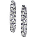 14k White Gold 1/2ct TDW Diamond Inside-out Hoops (I-J, I1)