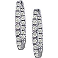 14k White Gold 3/4ct TDW Diamond Inside-out Hoops (I-J, I1)